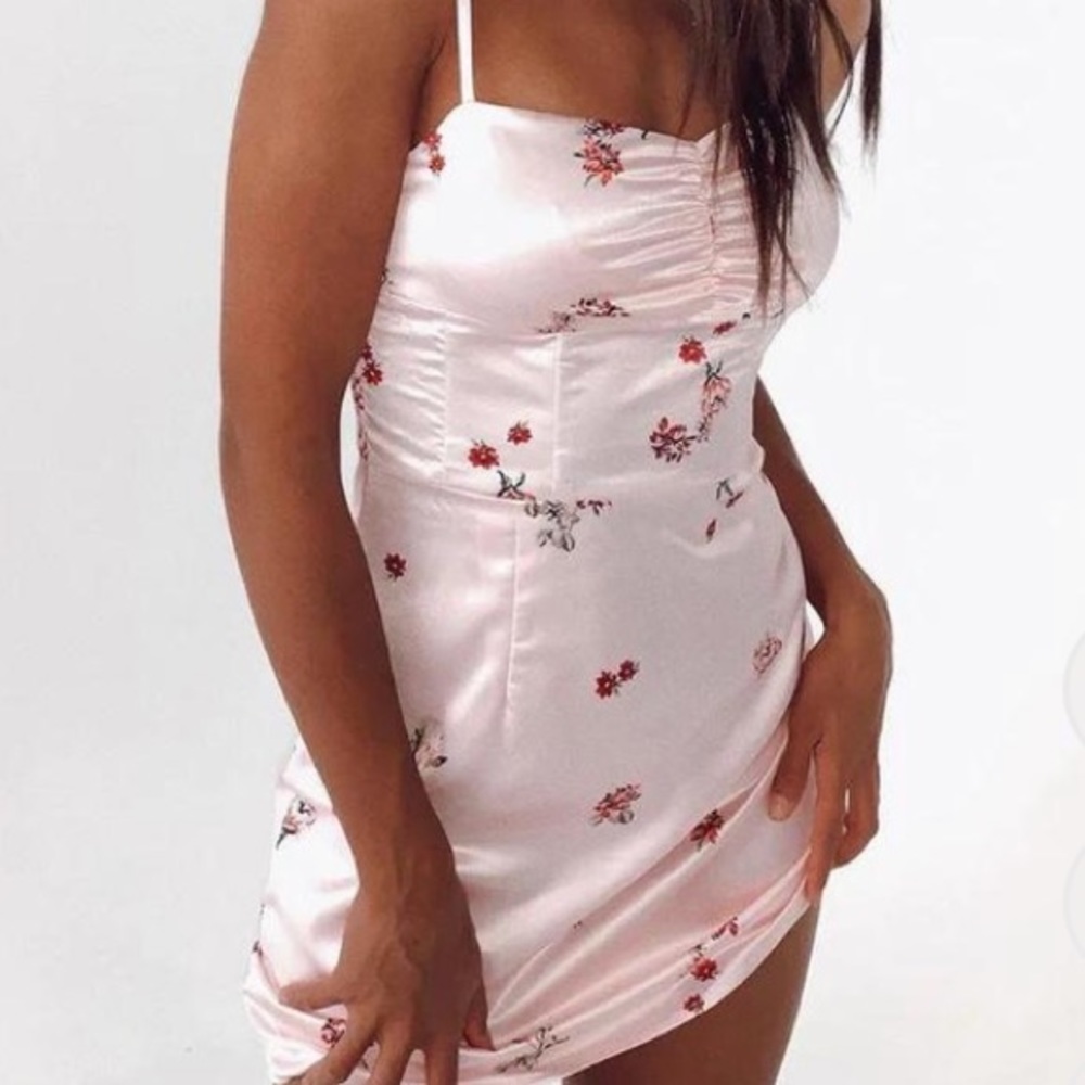 SOLD Princess Polly Corset Pink Floral Corset Slip Dress